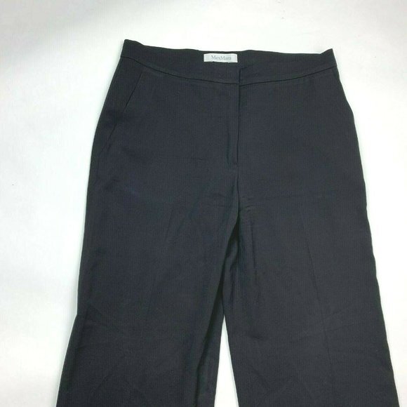 Max Mara Black Woolmark Blend Pants Pockets - Picture 4 of 10